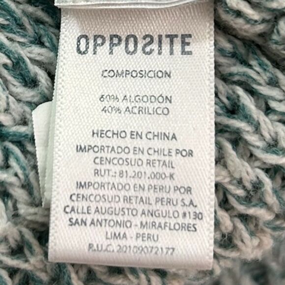 Opposite Womens Sweater Size S Teal Chunky Knit Soft Cropped Cozy Chic - Picture 7 of 8